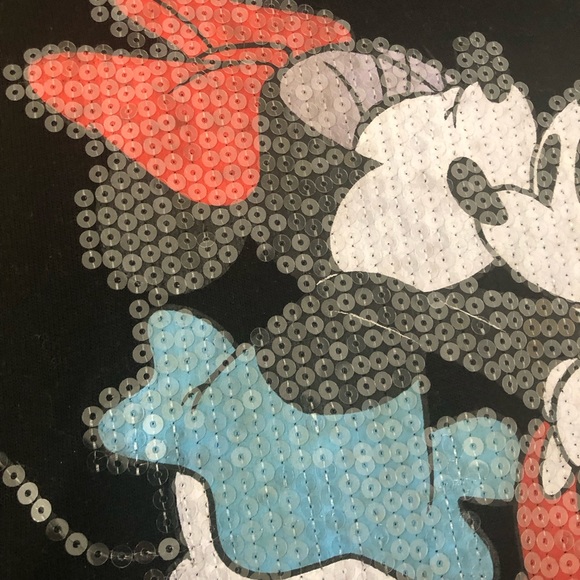 Disney Mickey Mouse Minnie sequins heart Gray Black Pullover juniors size 3/5 - Picture 10 of 16